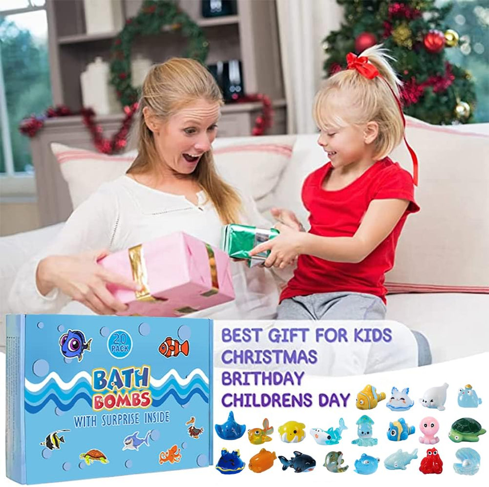 Bombe de bain Kims Cosiart révélant des animaux marins à chaque immersion.