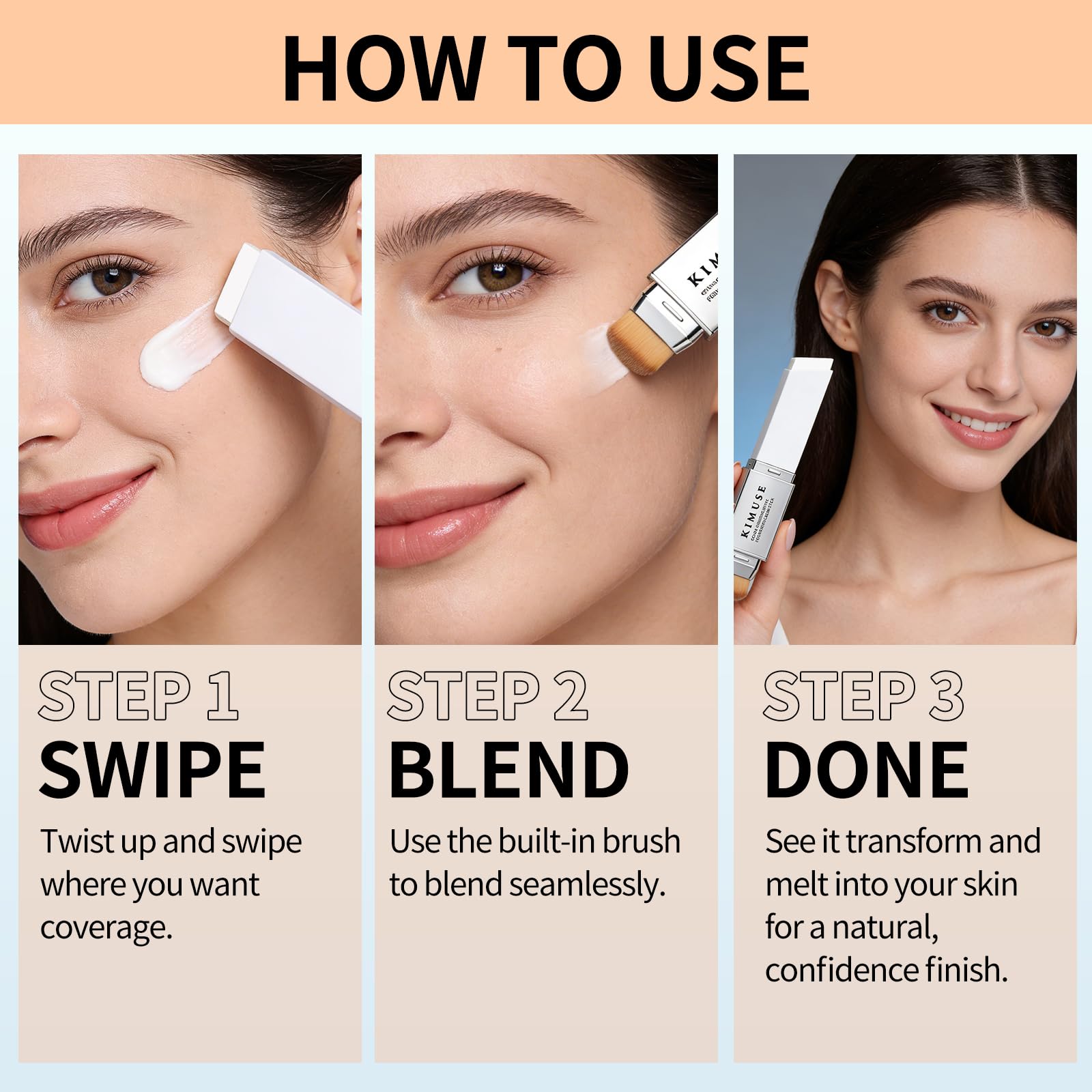 KIMUSE Aperçu Fini Lumineux: éclat naturel sans effet gras.