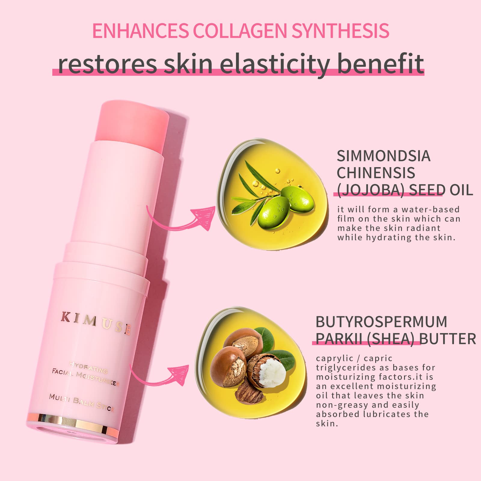 KIMUSE Hydratant Multi Balm Stick comme base maquillage, prolonge la tenue du maquillage.