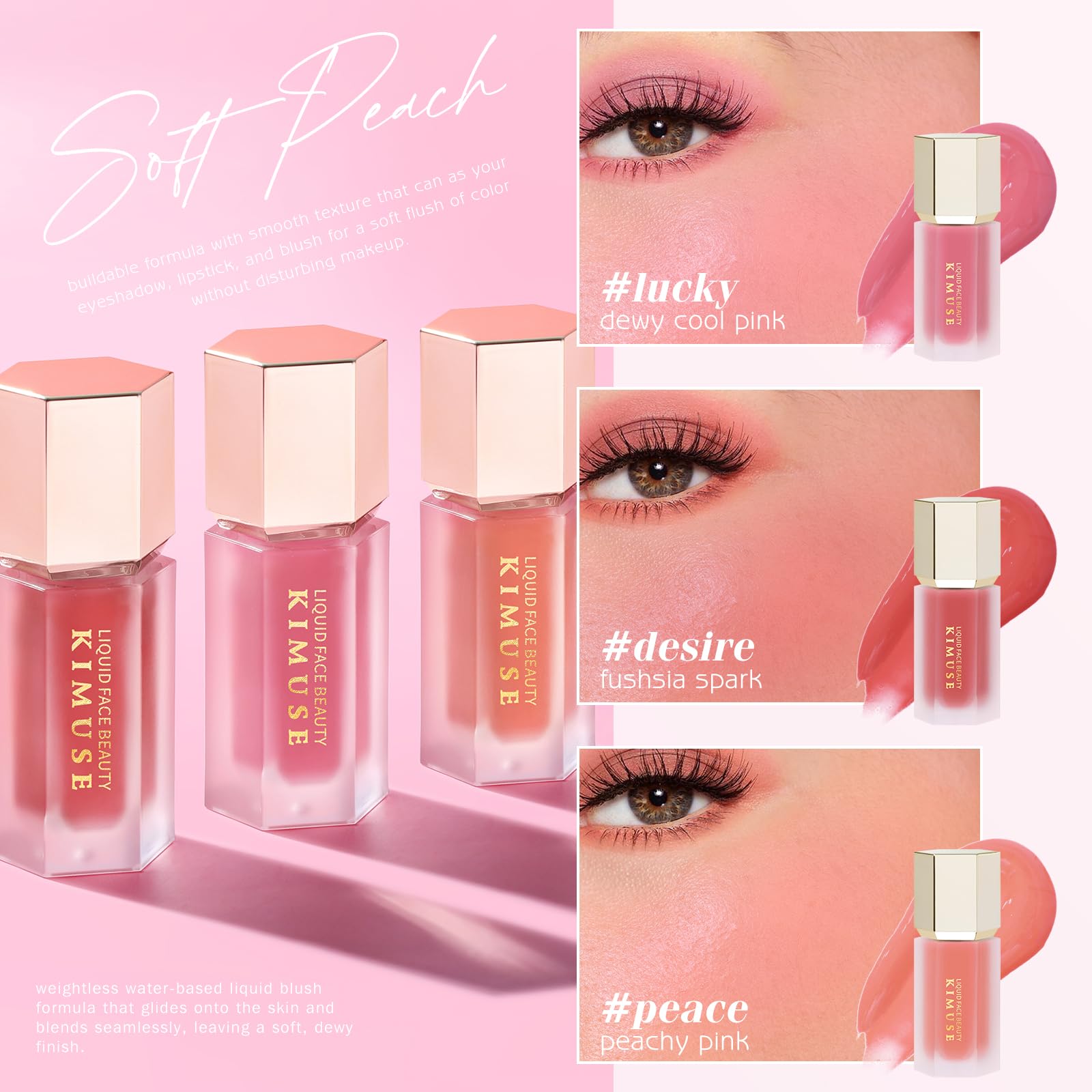 KIMUSE Creme-Blush fini lumineux pour un effet seconde peau.