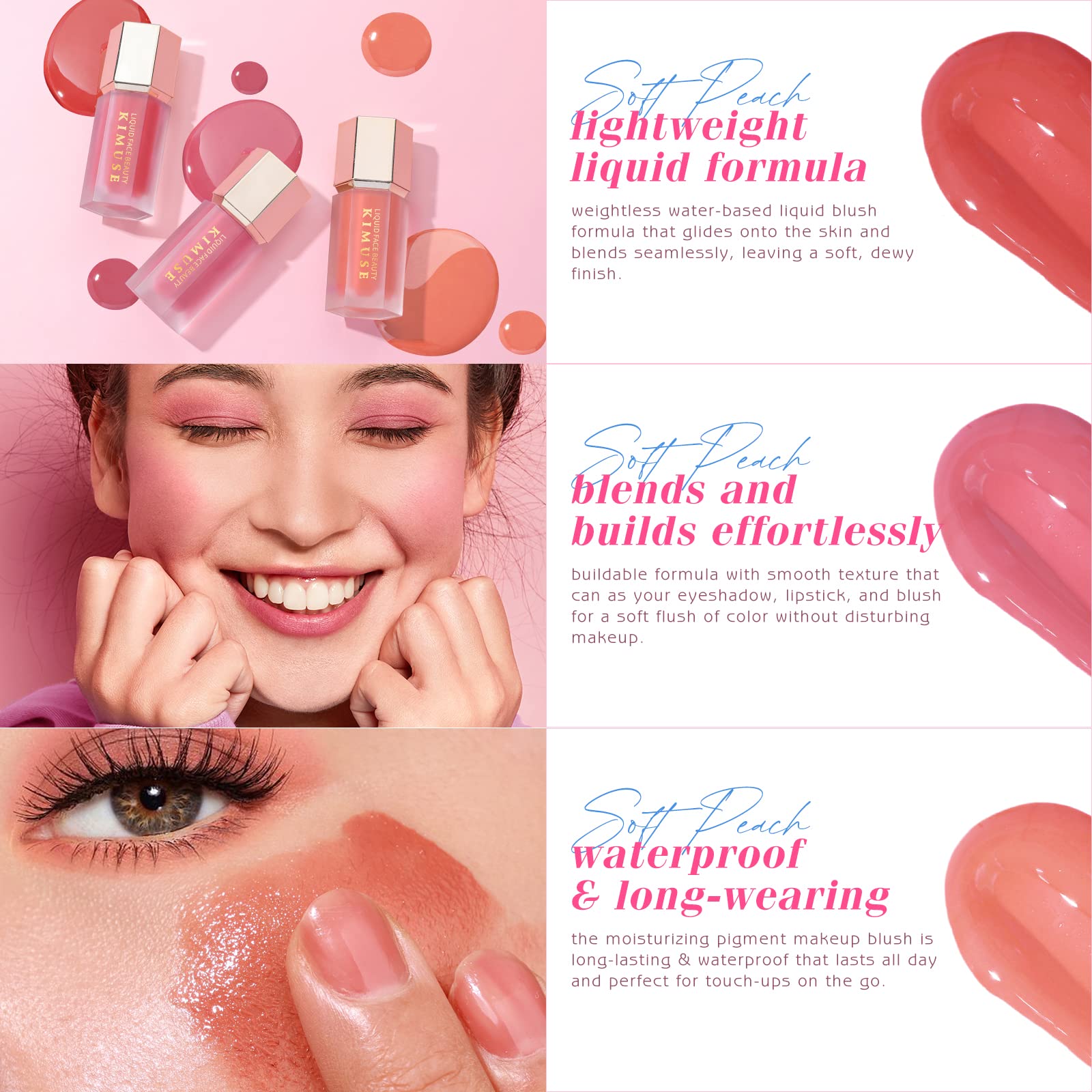 KIMUSE Creme-Blush teinte naturelle et modulable adapte a tous les tons.