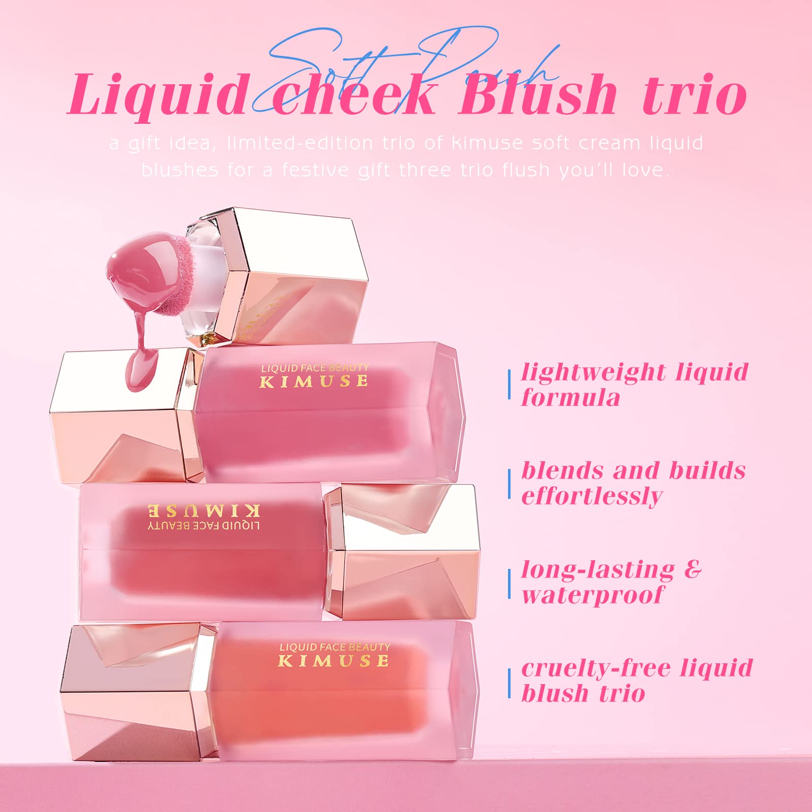 KIMUSE Creme-Blush texture soyeuse qui glisse sur la peau.