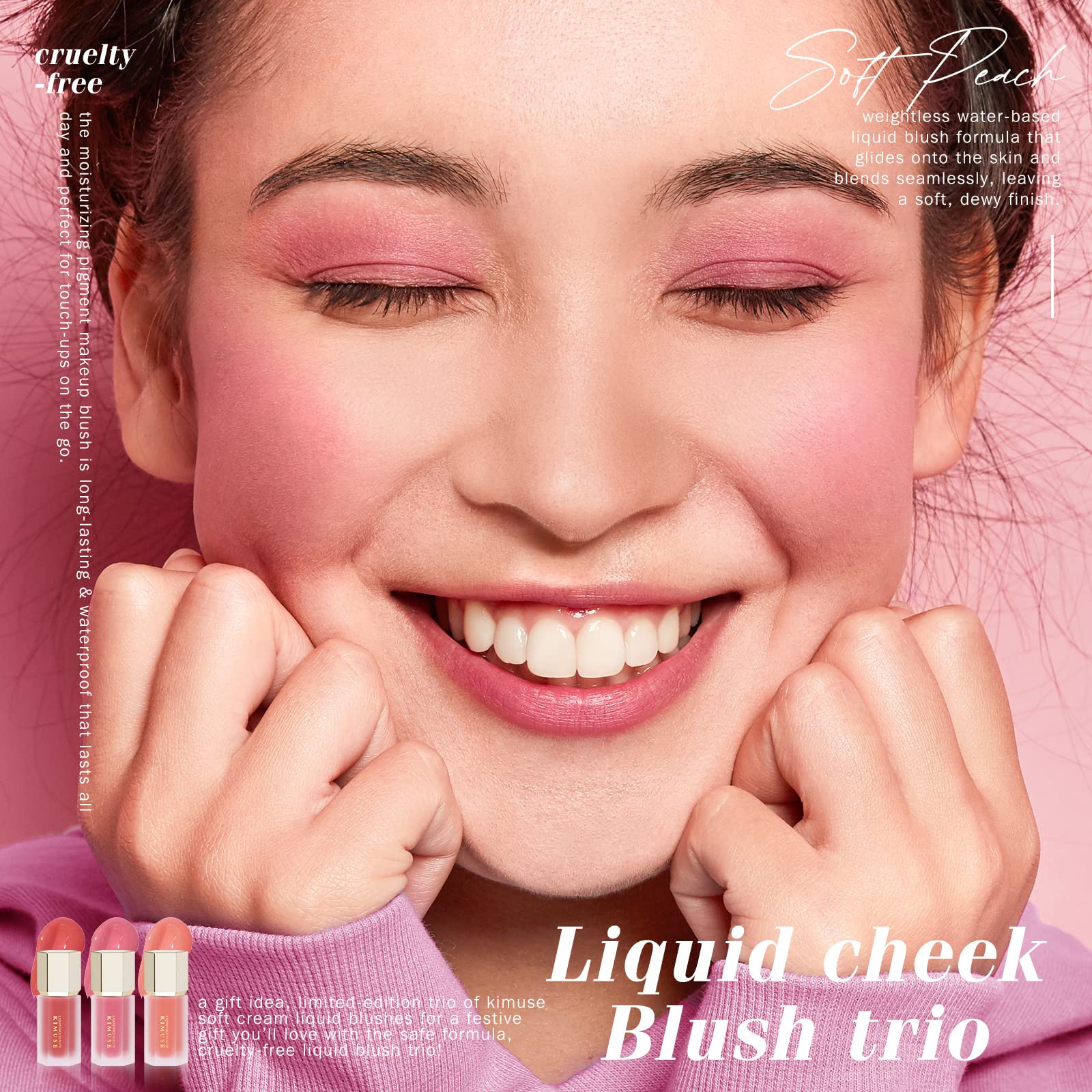 KIMUSE Creme-Blush vegan sans cruauté animale ideal comme cadeau.