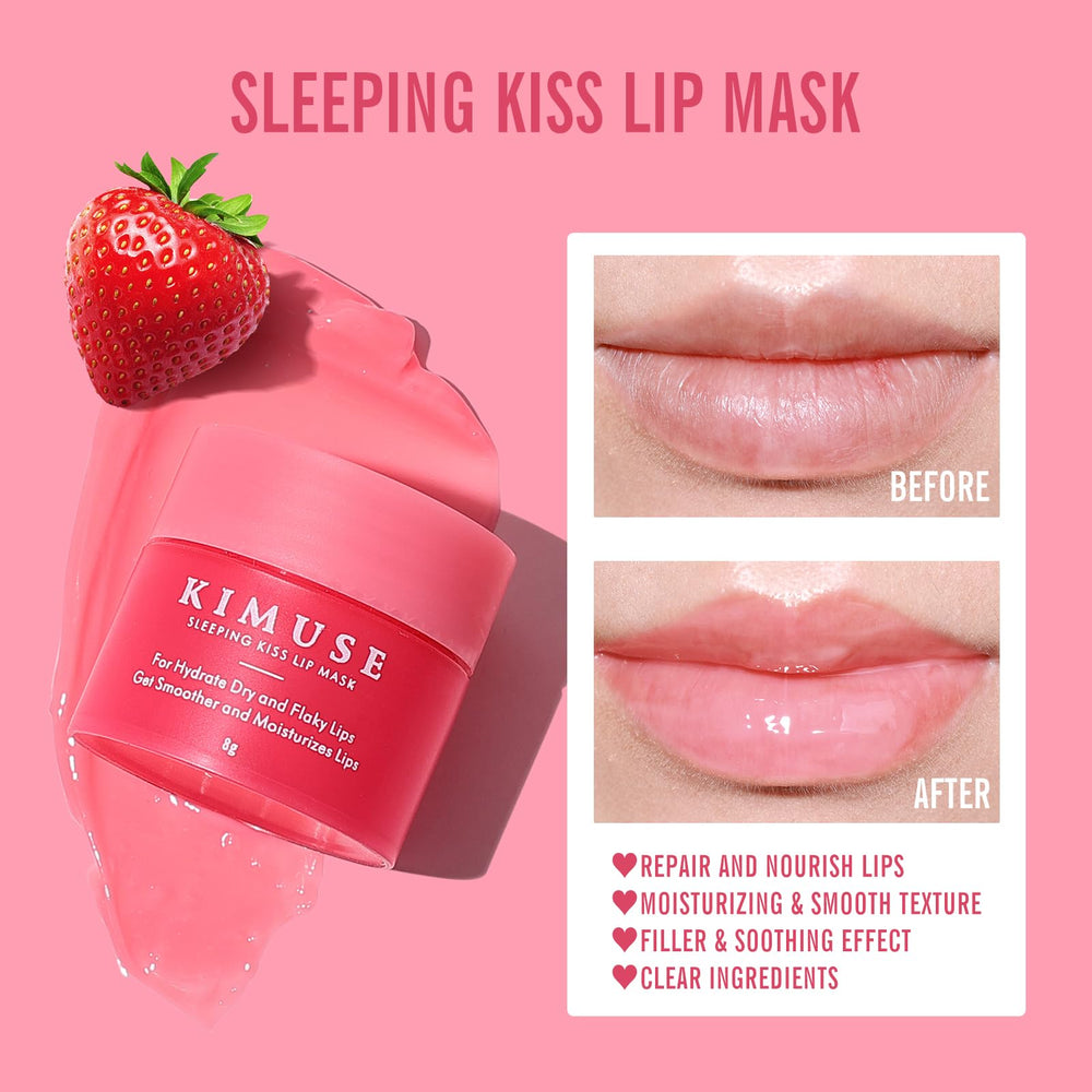 KIMUSE masque lèvres nuit hydratant au beurre de karité pour nourrir en profondeur.