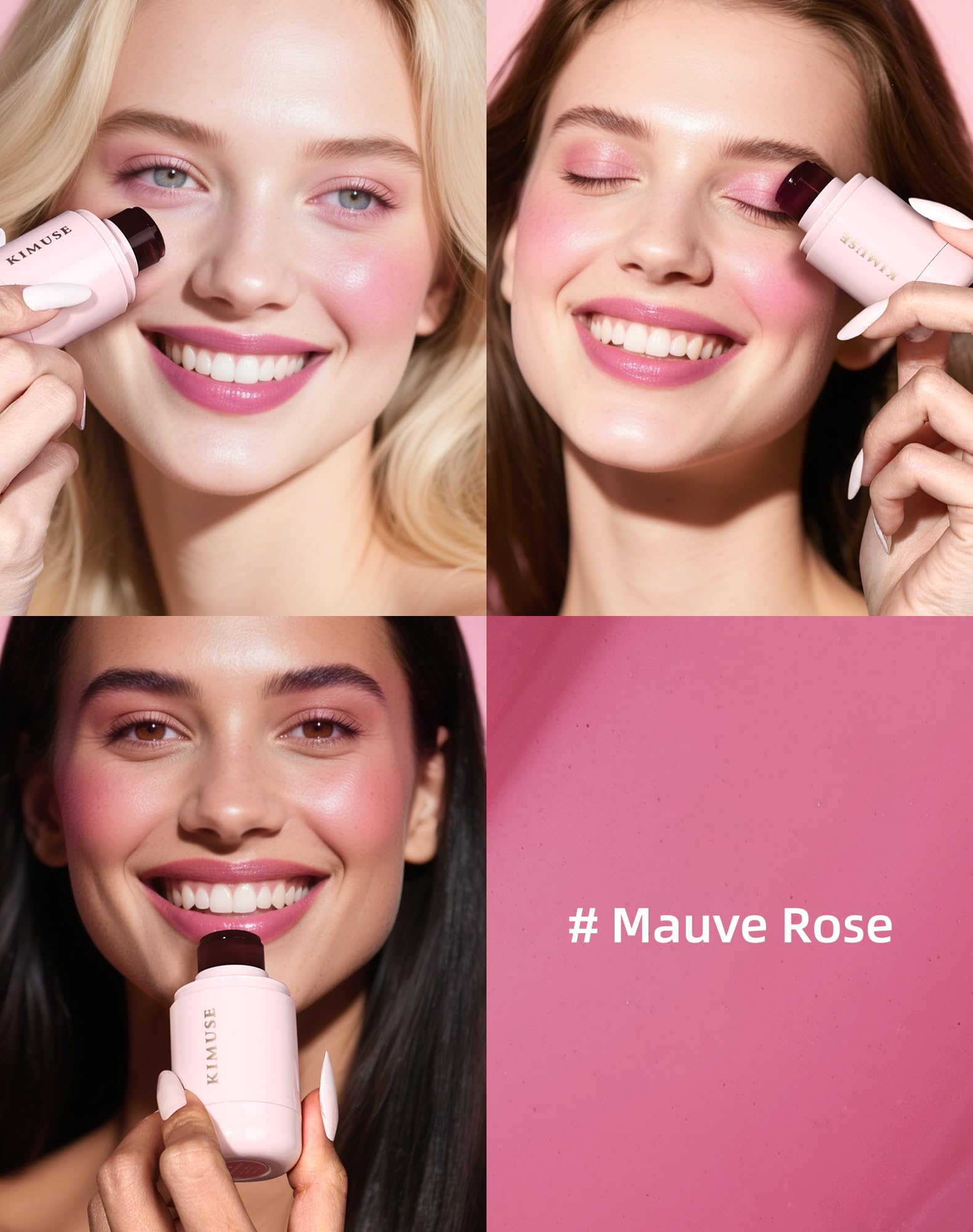 KIMUSE teinte gelée joues et lèvres, texture glissante pour contrôle précis.
