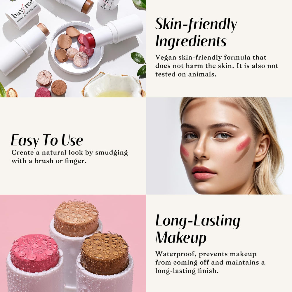 KIMUSE trio de fards-crèmes – finition naturelle sans effort pour une peau radieuse.
