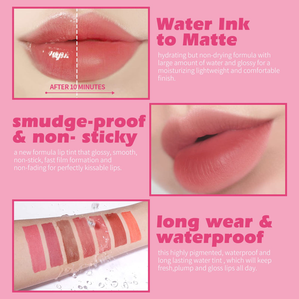 KIMUSE Water Gel Lip Tint, applicateur précis pour une ligne nette.