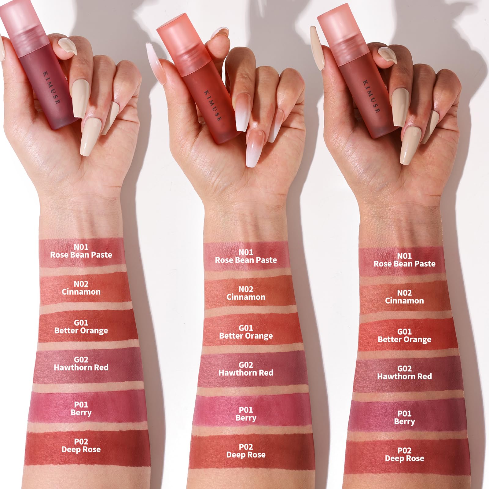KIMUSE Water Gel Lip Tint, longue tenue sans retouche nécessaire.