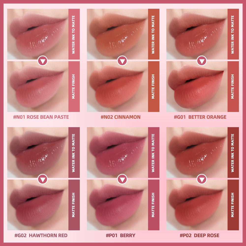 KIMUSE Water Gel Lip Tint, texture gel hydratante pour une application douce.