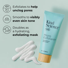 Texture crème gommante Kind Science pour exfolier en douceur