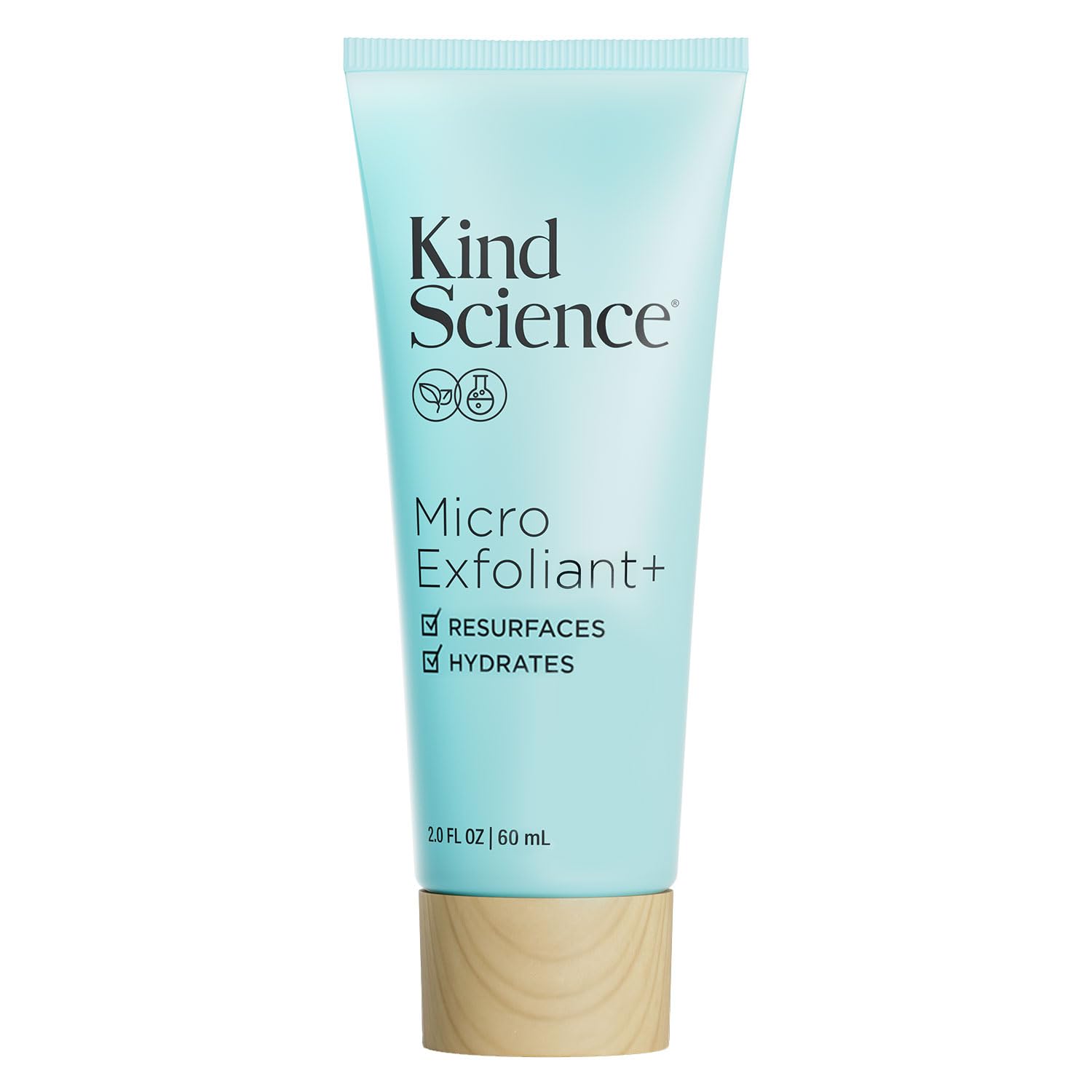 Kind Science Micro Exfoliant Visage, emballage minimaliste, soin rapide pour peau lumineuse