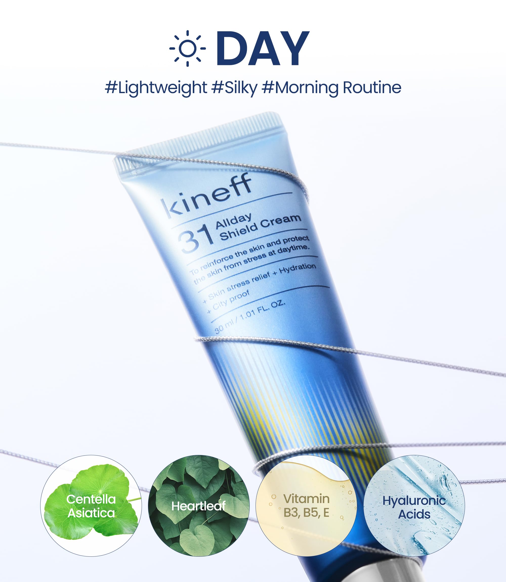 Texture légère de la crème jour Kineff Dermacycle facilitant l’application.