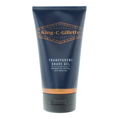 Gel transparent King C. Gillette dans sa bouteille, pour un rasage précis.