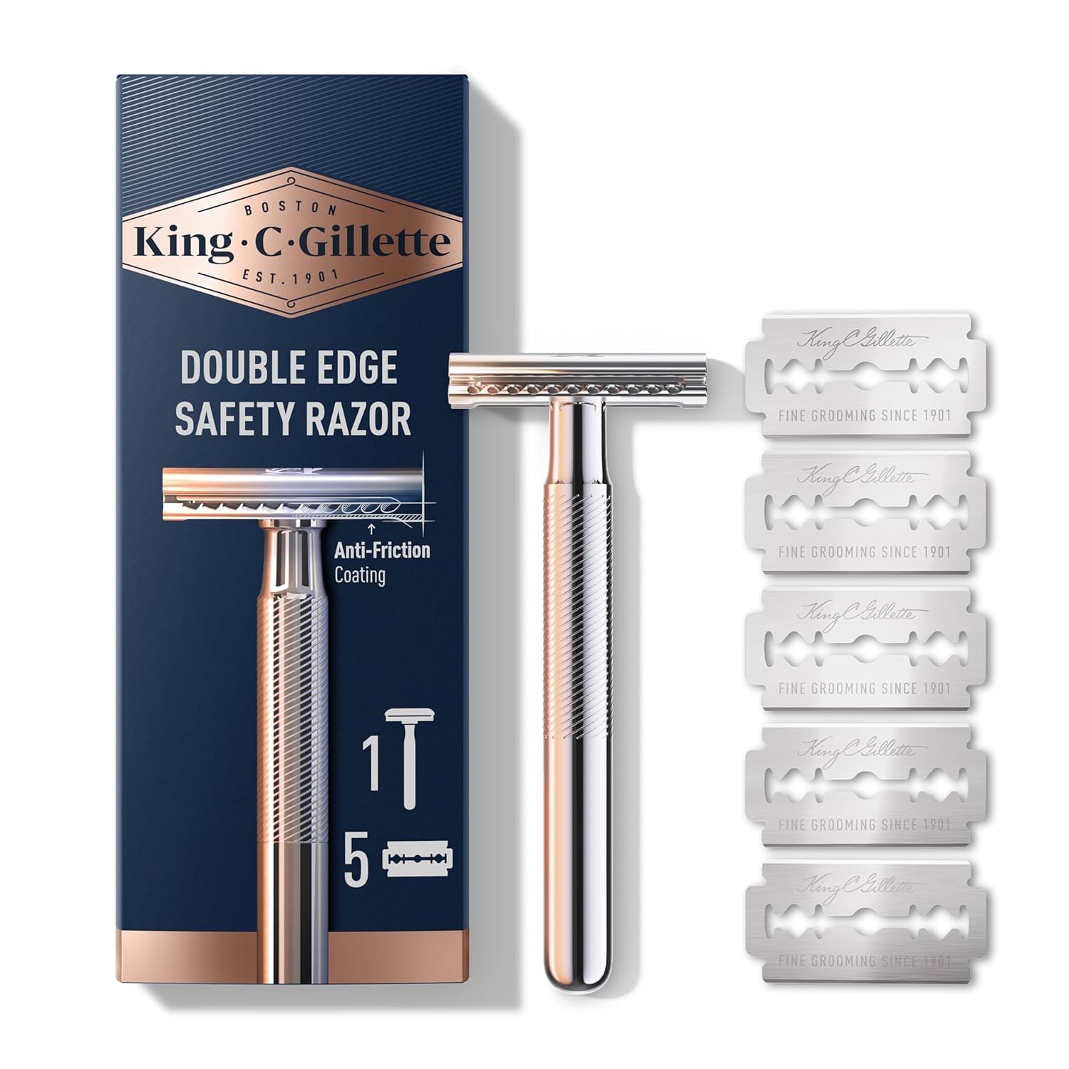 King C. Gillette rasoir sécurité poignee chrome pour un rasage précis et contrôlé.