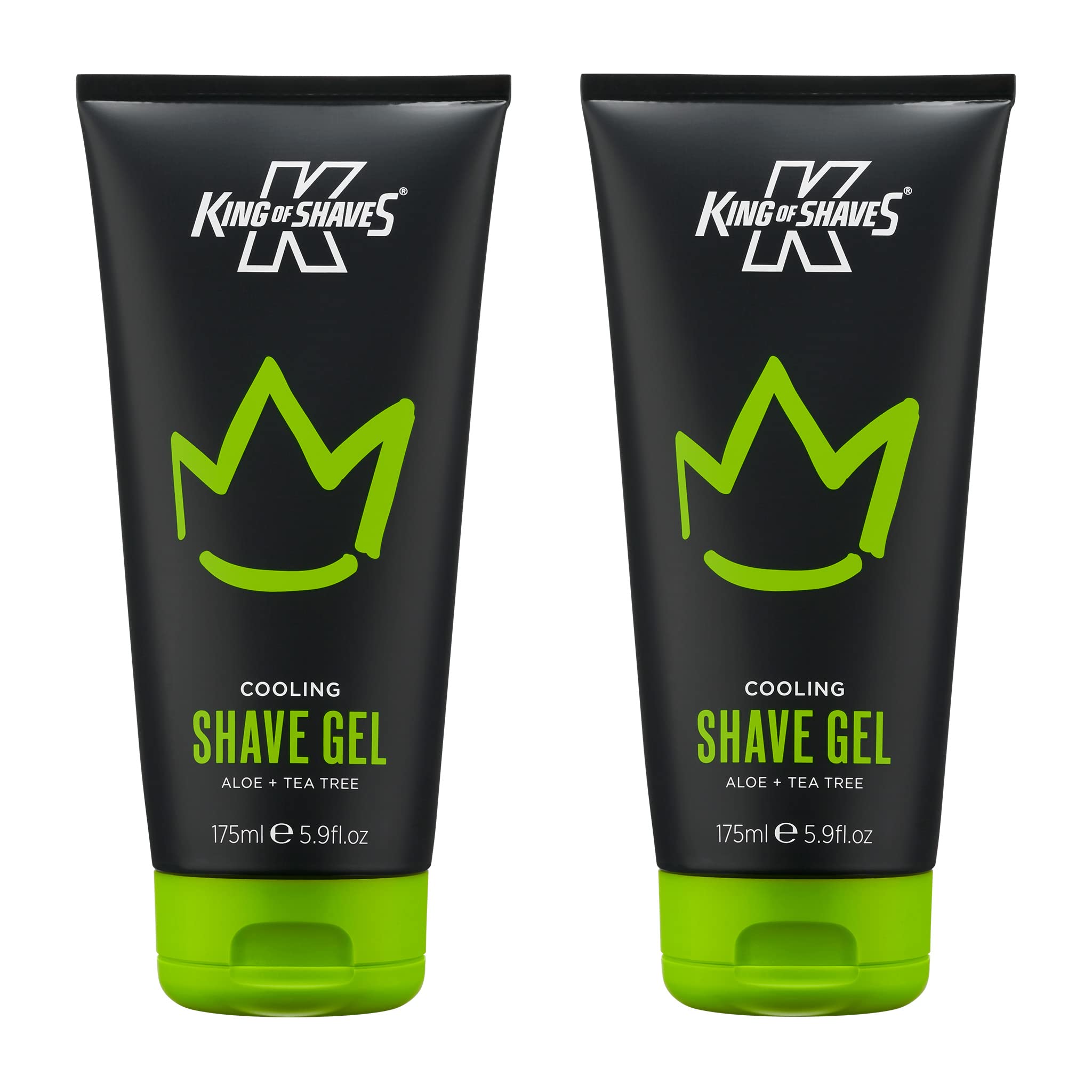 King of Shaves gel rasage – bouteille 175ml, rafraîchissante et adaptée aux peaux sensibles.