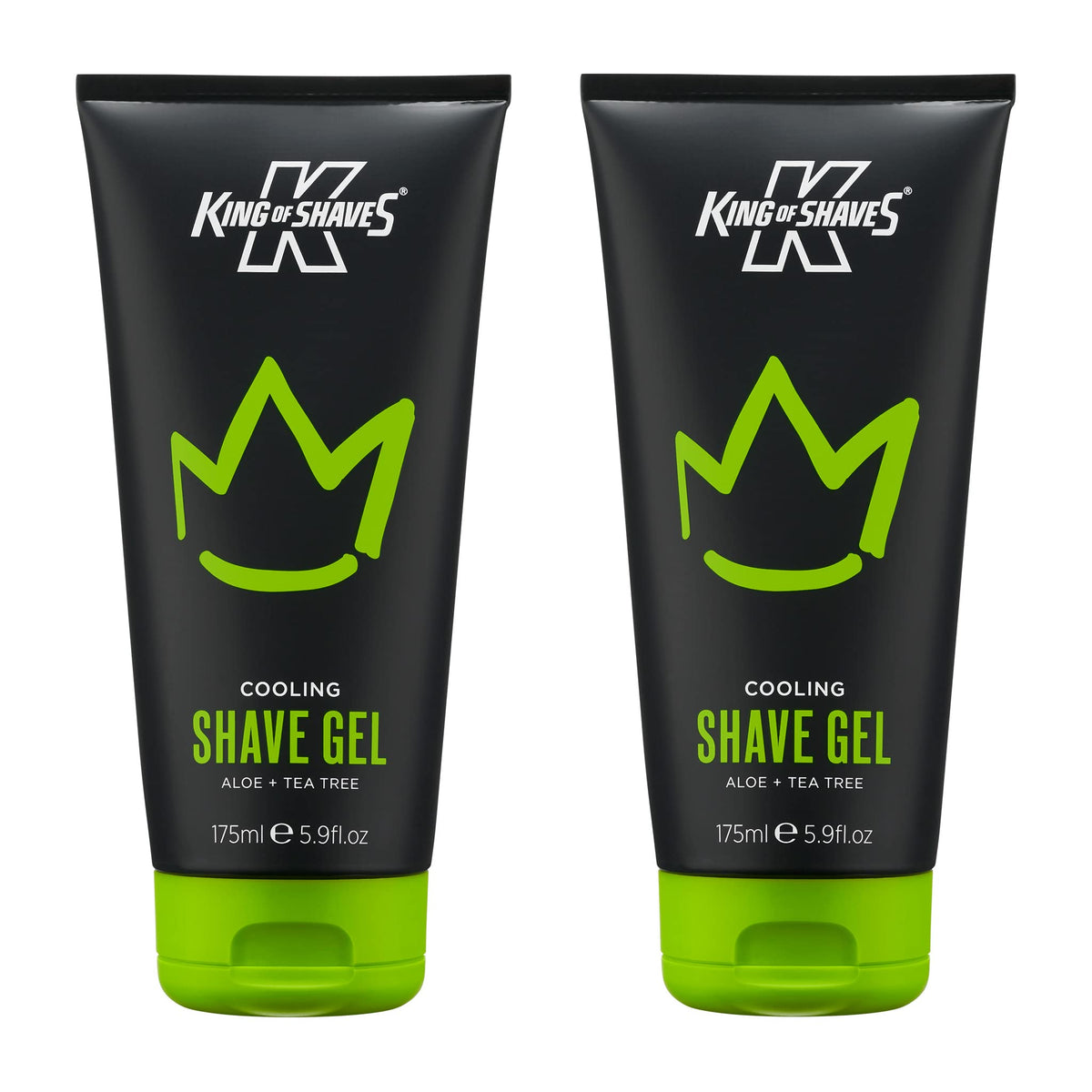King of Shaves gel rasage – bouteille 175ml, rafraîchissante et adaptée aux peaux sensibles.