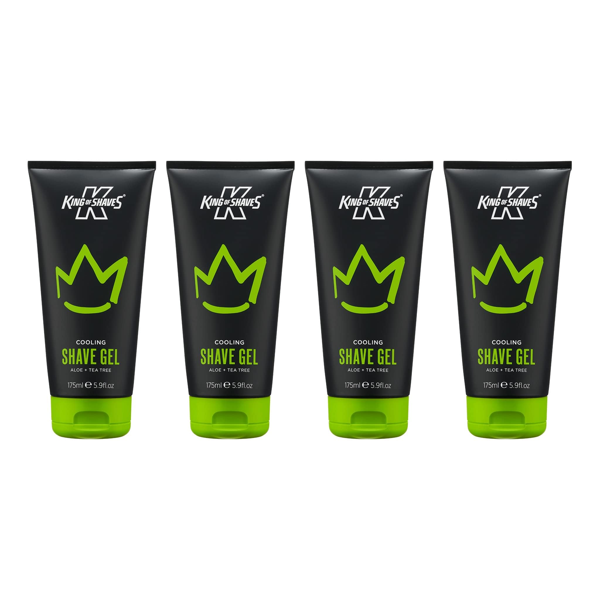 King of Shaves gel rasage translucide montrant texture claire pour une glisse précise