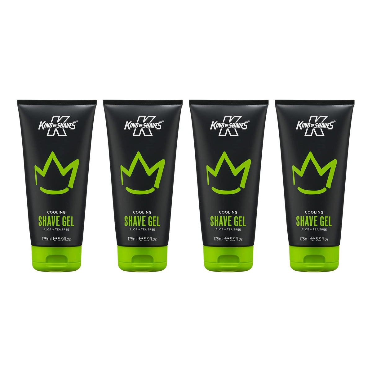 King of Shaves gel rasage translucide montrant texture claire pour une glisse précise
