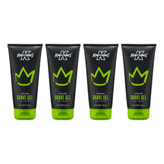 King of Shaves gel rasage translucide montrant texture claire pour une glisse précise