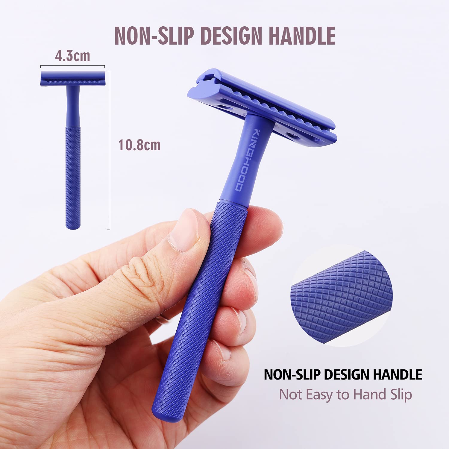 Kinghood rasoir, poignee ergonomique assure une prise sûre.