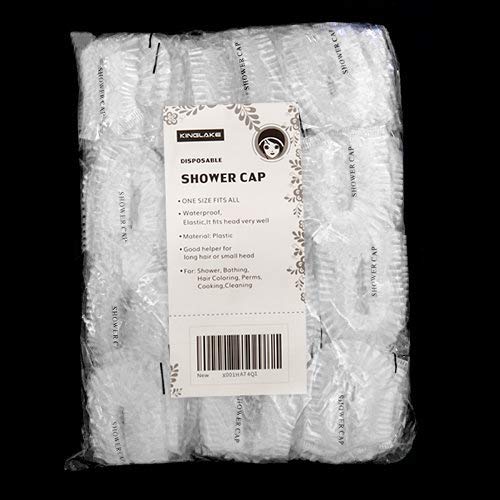 KINGLAKE pack de 100 bonnets douche jetables, parfait pour hôtels et salons.