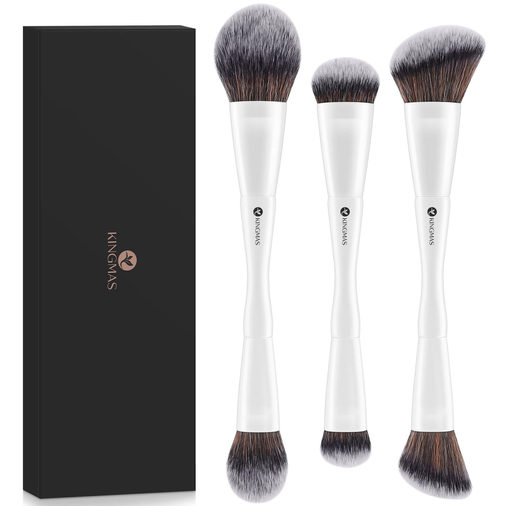 KINGMAS kit pinceaux 3 pièces double-face – application précise du teint