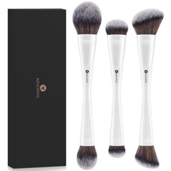 KINGMAS kit pinceaux 3 pièces double-face – application précise du teint