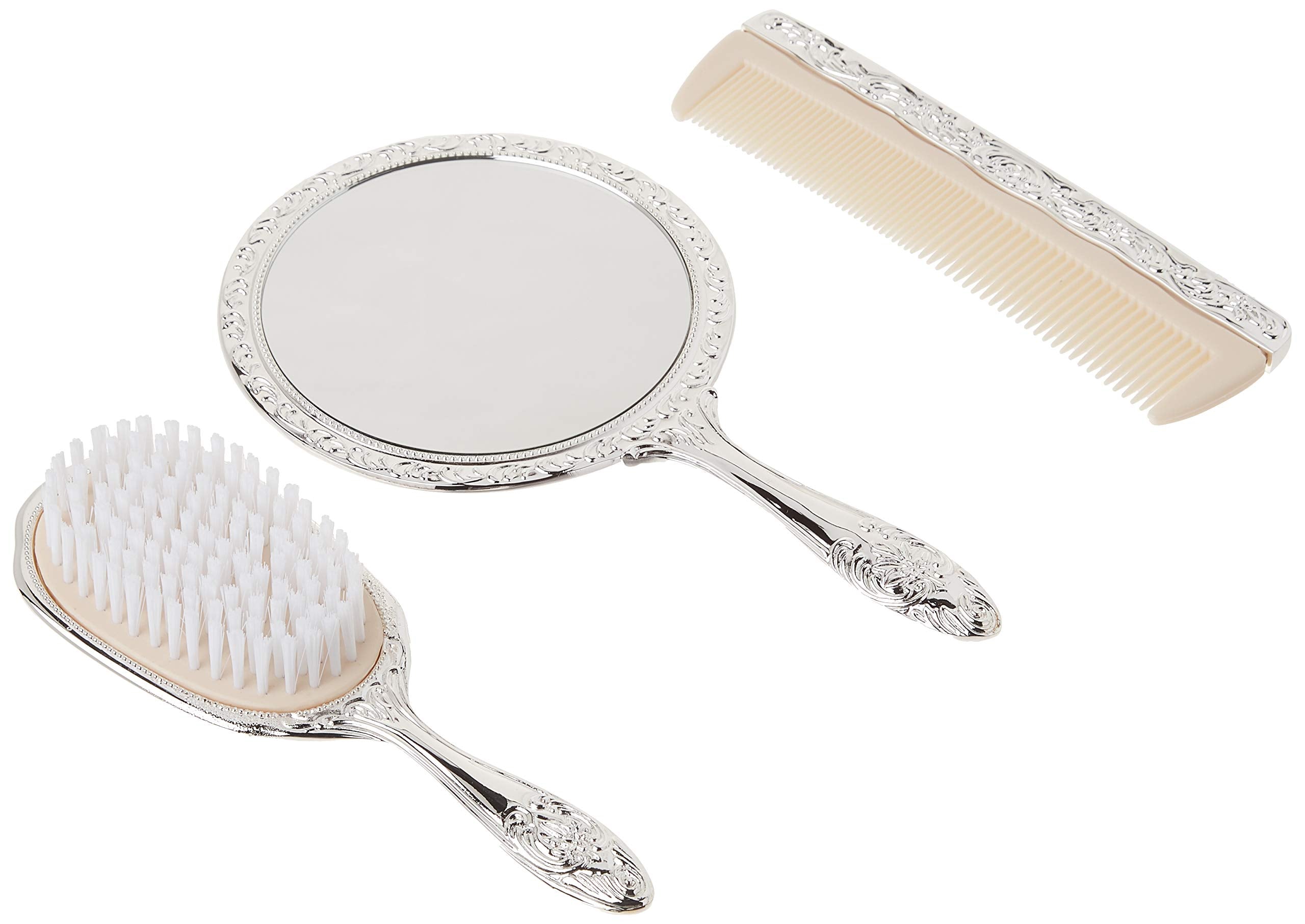 Kingsley vanité peigne argenté, pratique et léger pour routines beauté
