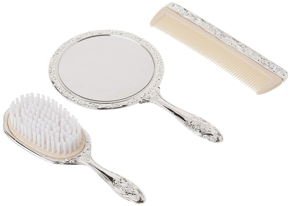 Kingsley vanité peigne argenté, pratique et léger pour routines beauté