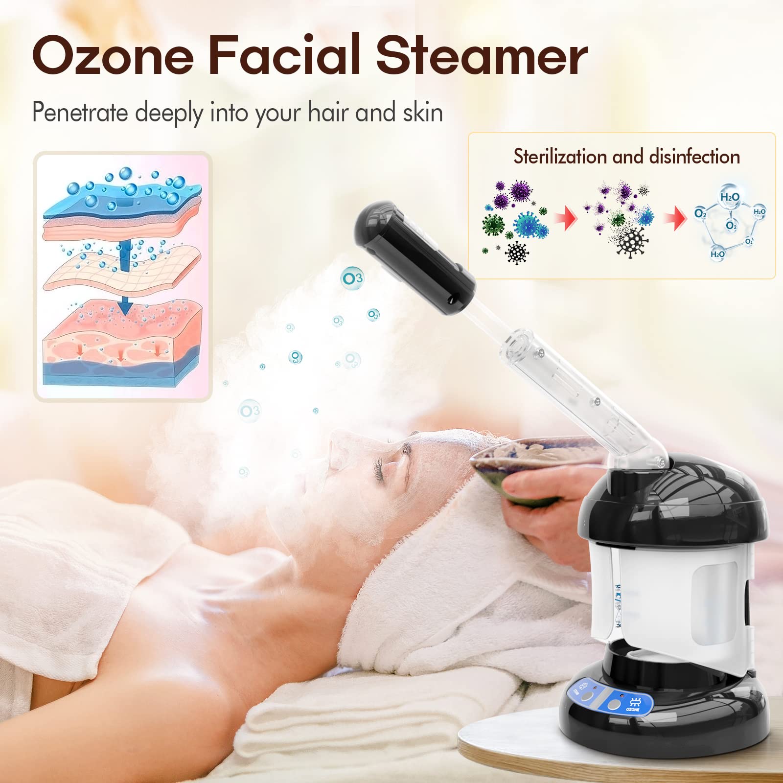 Kingsteam élément PTC assure chauffe rapide et vapeur dense pour efficacité.