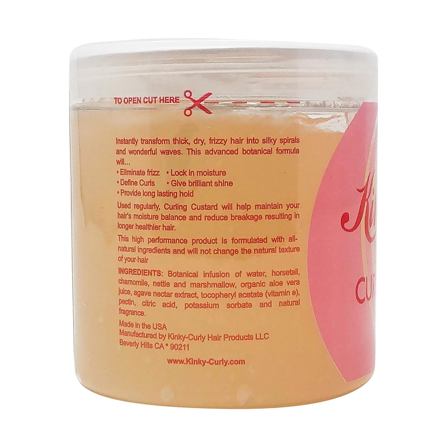 Texture creme naturelle pour cheveux avec Kinky Curly Original Curling Custard