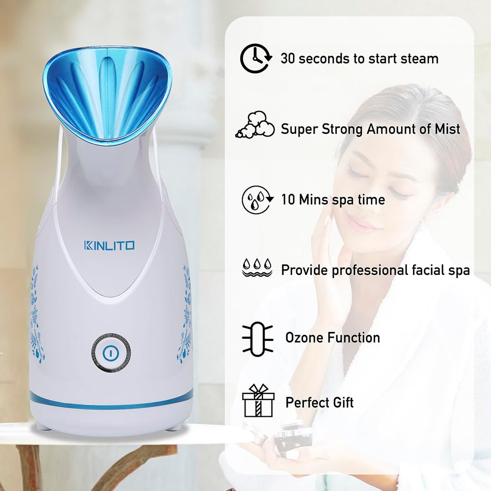 Kinlito Steamer Visage portable: design compacte parfait pour maison et voyage