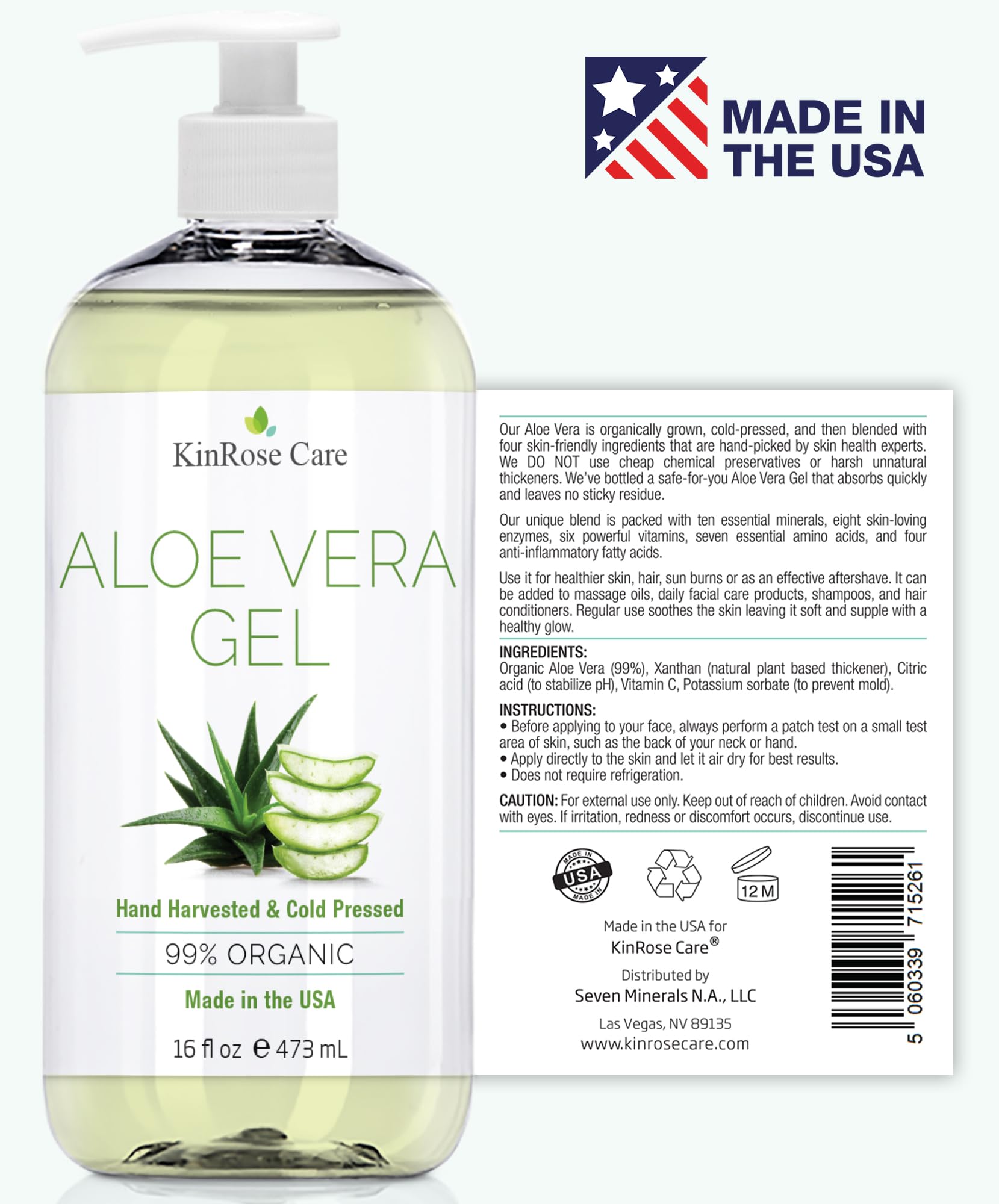 Apaisement après soleil avec KinRose Care Gel Aloe pur, sans parfum.