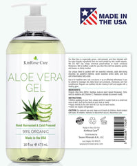Apaisement après soleil avec KinRose Care Gel Aloe pur, sans parfum.