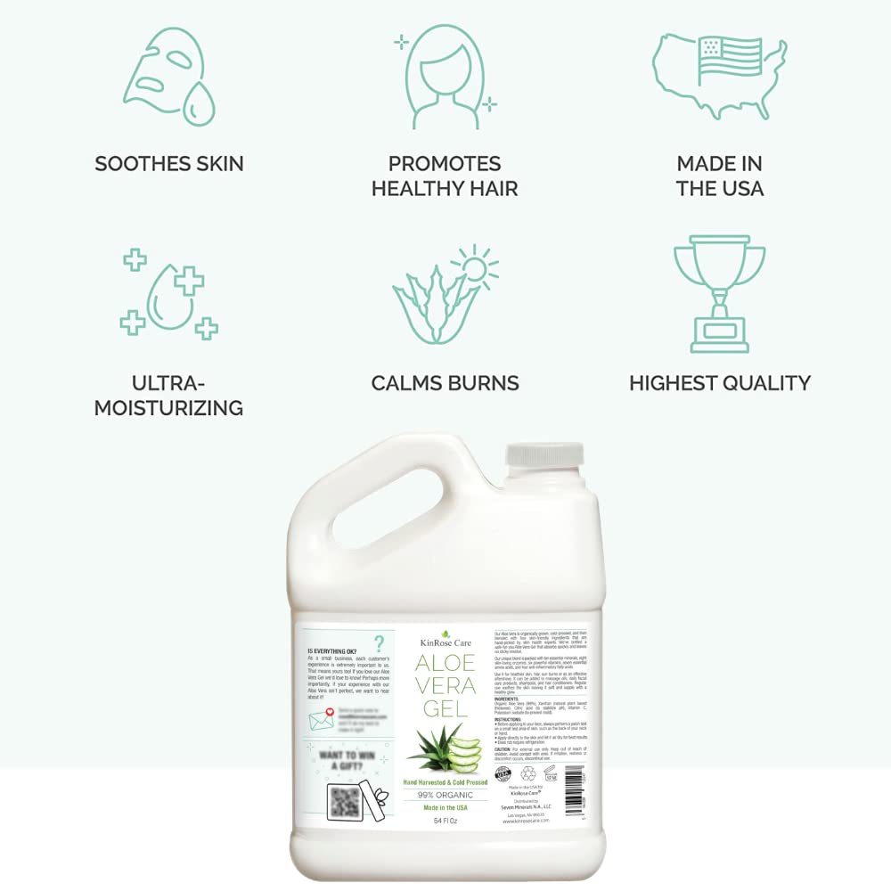 Étiquette KinRose Care Aloe Vera sans parfum, pur et sûr.