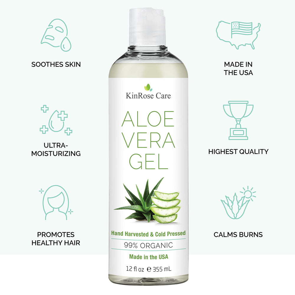 Gel Aloe Vera KinRose pour la peau, apaise les irritations quotidiennes.