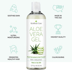Gel Aloe Vera KinRose pour la peau, apaise les irritations quotidiennes.