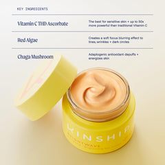 Texture crème soyeuse de Kinship Brightwave prête à lapplication autour des yeux