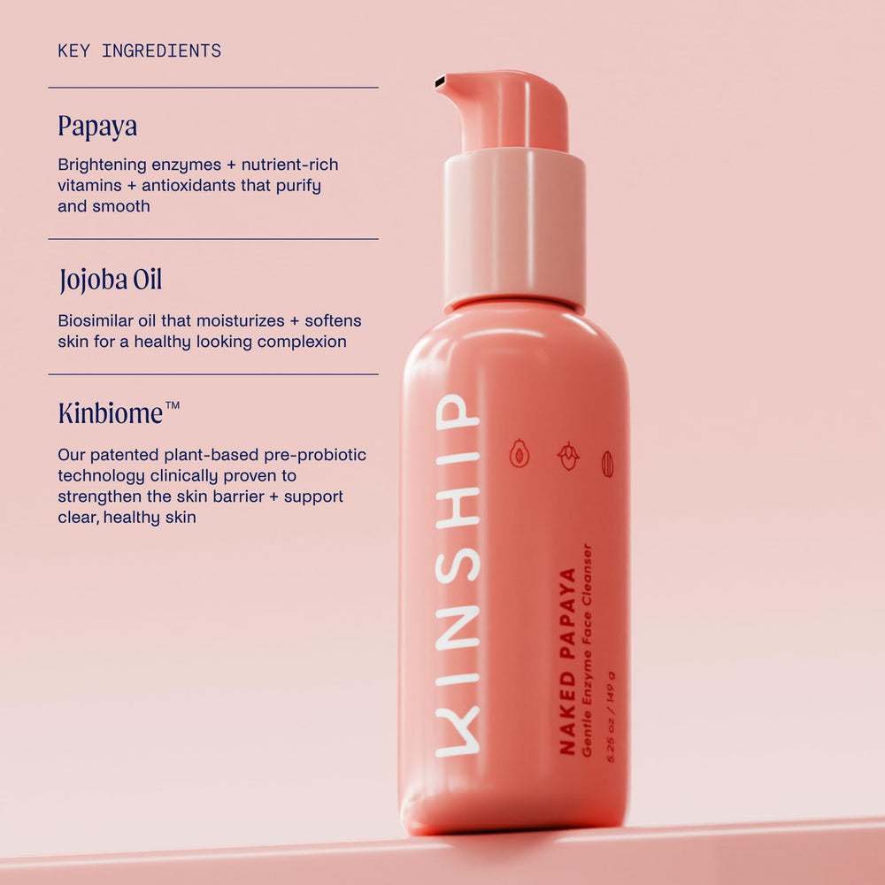 Kinship Papaye Nue – Enzymes de papaye pour lisser le teint.