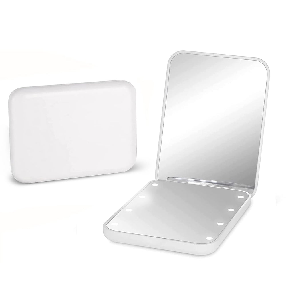 Miroir Kintion de poche avec grosissement 1x/3x et lumière LED pour maquillage précis