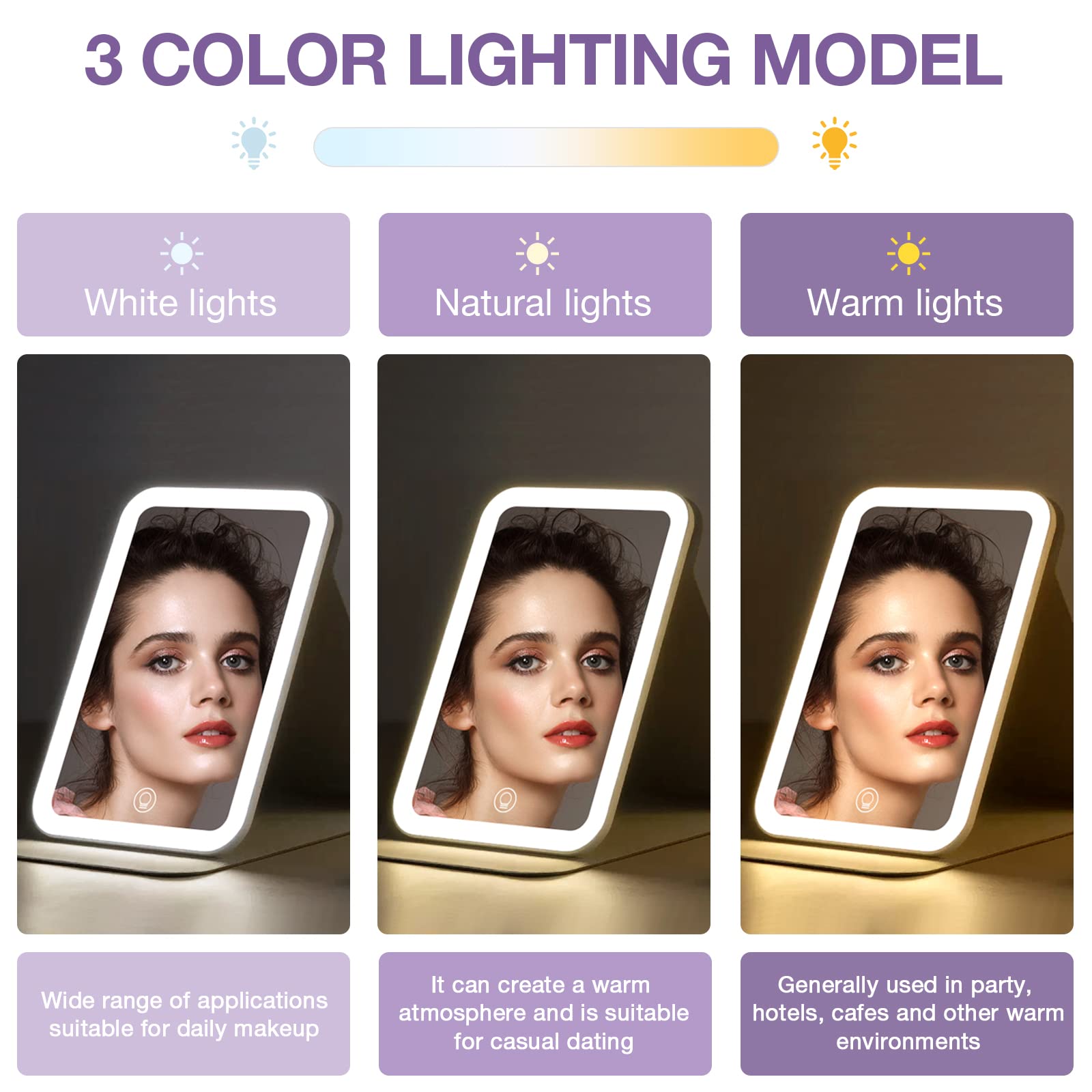 Éclairage 60 LED pour un rendu uniforme du maquillage
