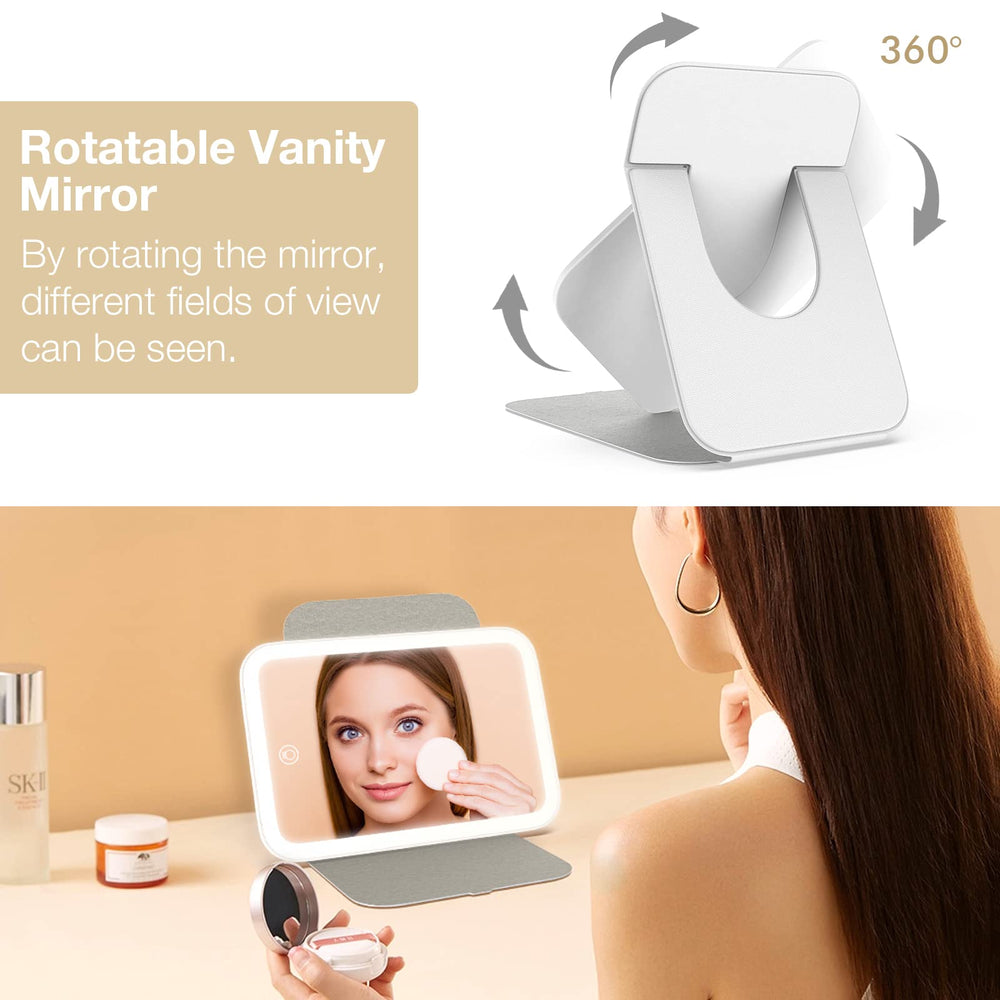 Miroir Kintion base anti-glisse assure stabilité sur bureau.