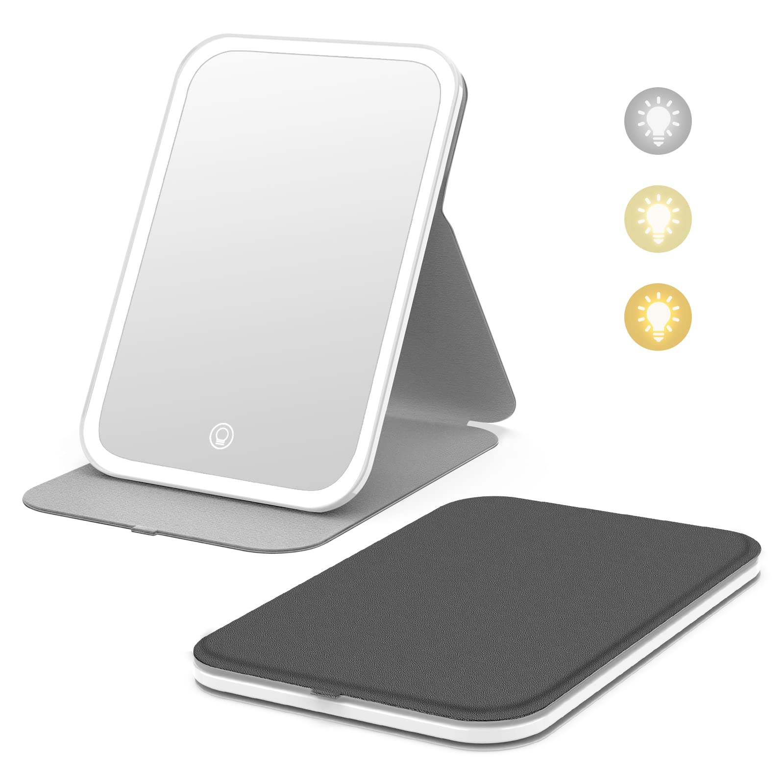 Miroir Kintion avec LED pour maquillage, éclairage clair et non éblouissant