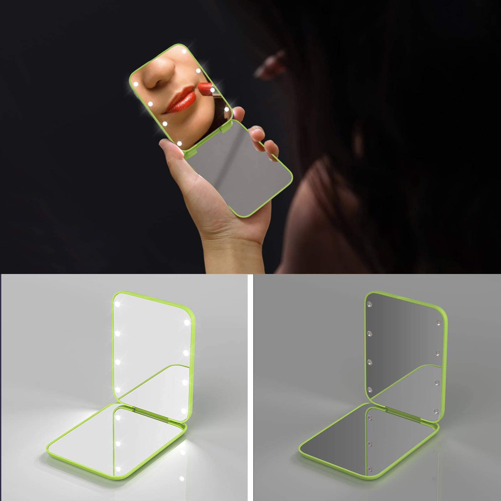 Miroir Kintion Pocket pliable à 180 degrés pour une prise en main confortable.