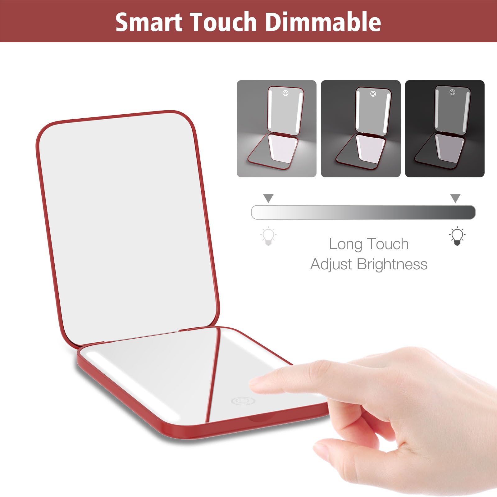 Miroir Kintion rechargeable, sans fil pour voyages.
