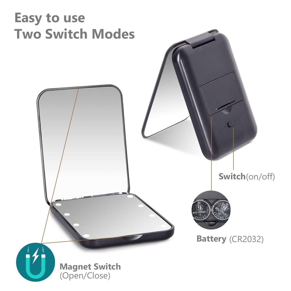 Miroir Kintion poche avec charnière 180 degrés pour une prise en main facile.