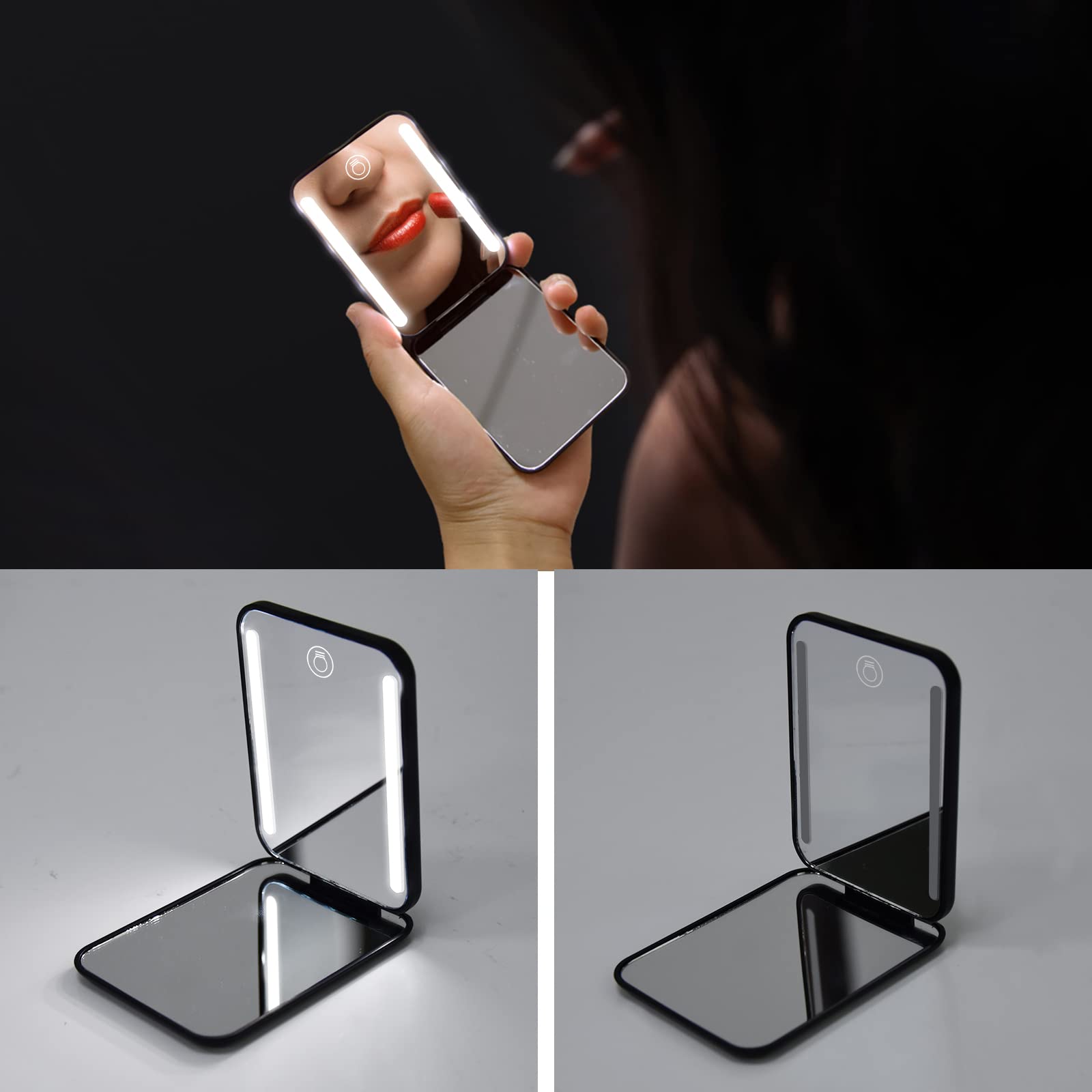 Miroir Kintion poche, luminosité réglable pour une lumière adaptée.