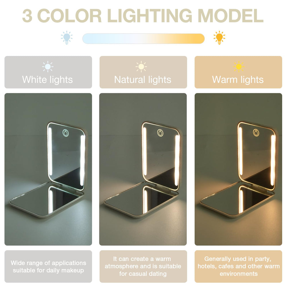 Miroir de voyage lumineux Kintion pour retouches rapides en déplacement.