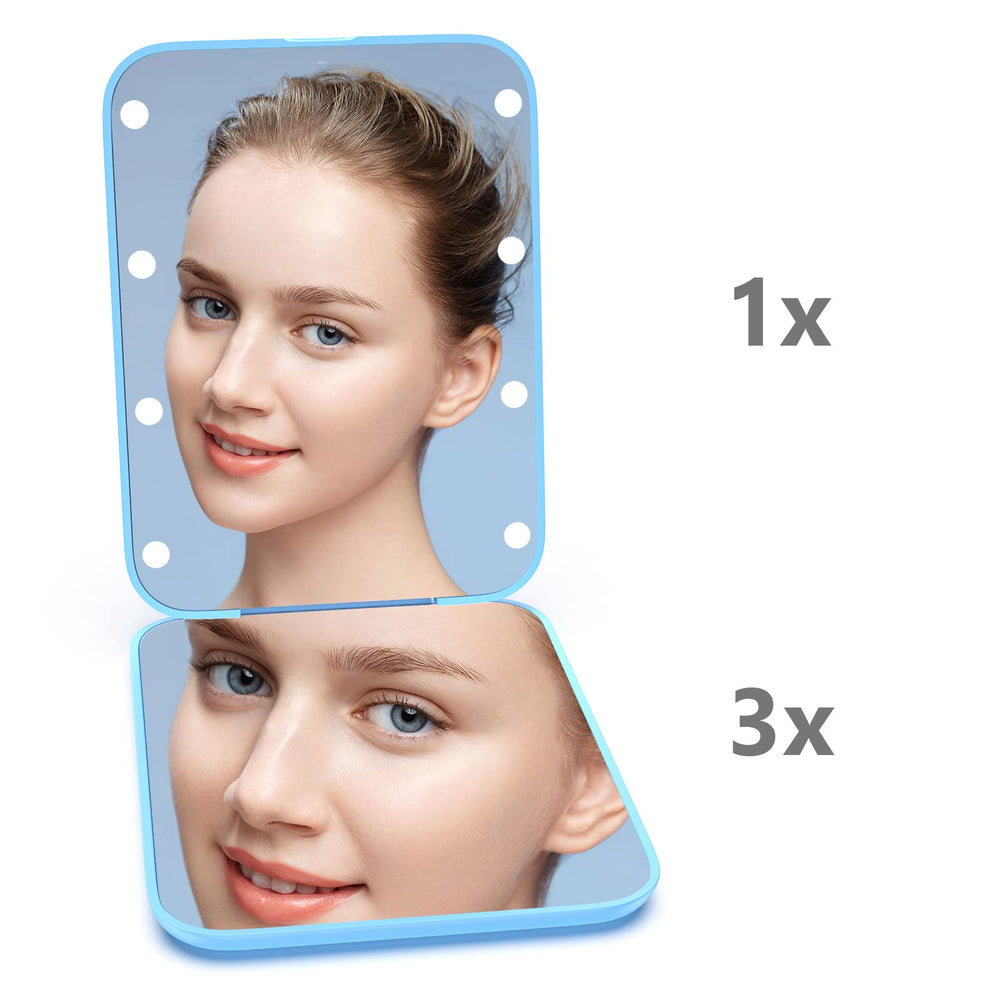 Grossissement 3x du miroir Kintion pour détails du maquillage.