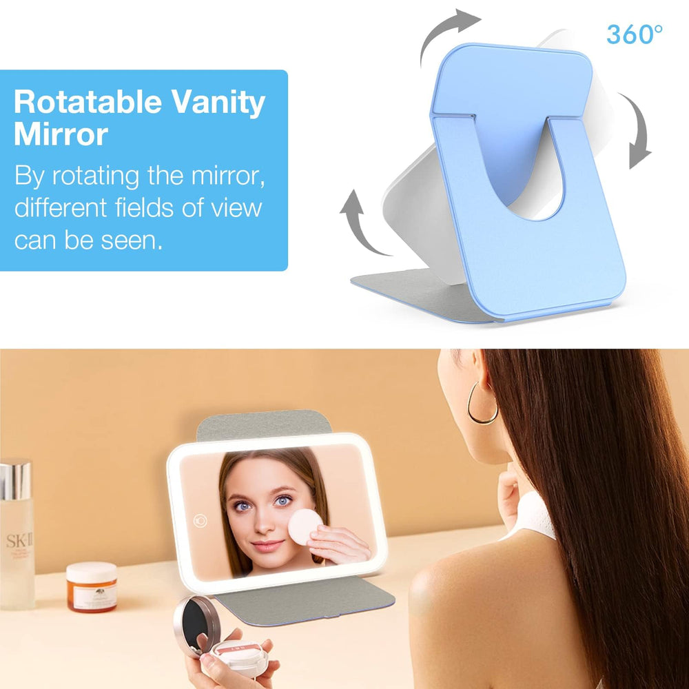 Miroir Kintion rechargeable pour bureau, pliable et compact
